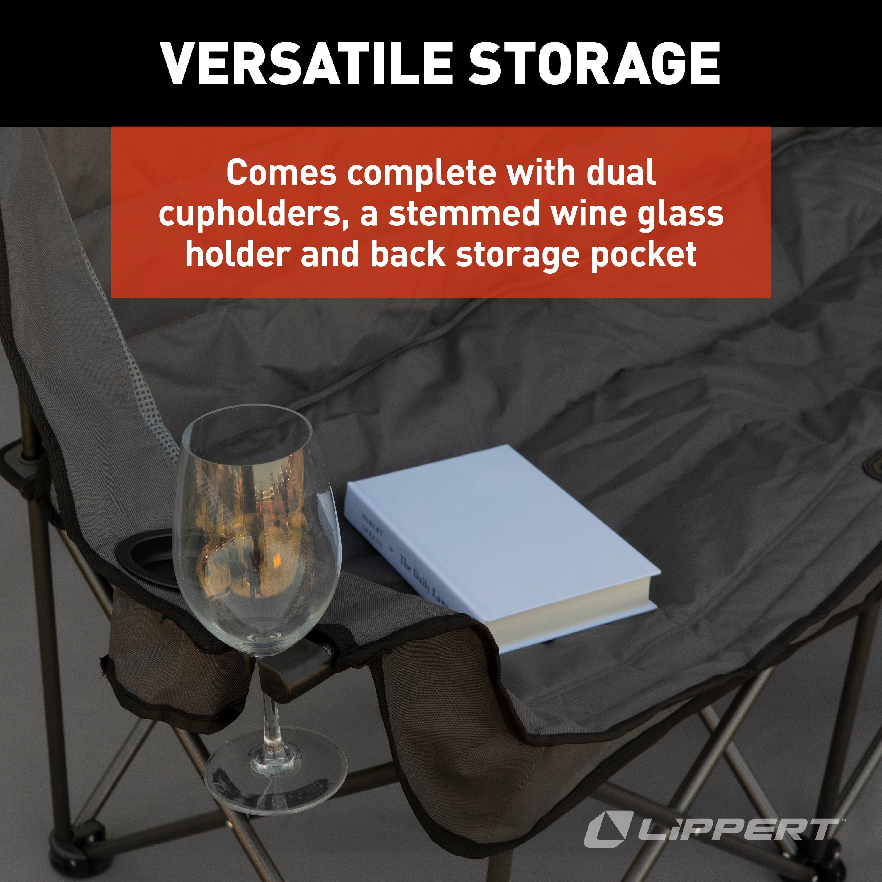 Lippert Campfire Folding Couch - Dark Grey - Image 5