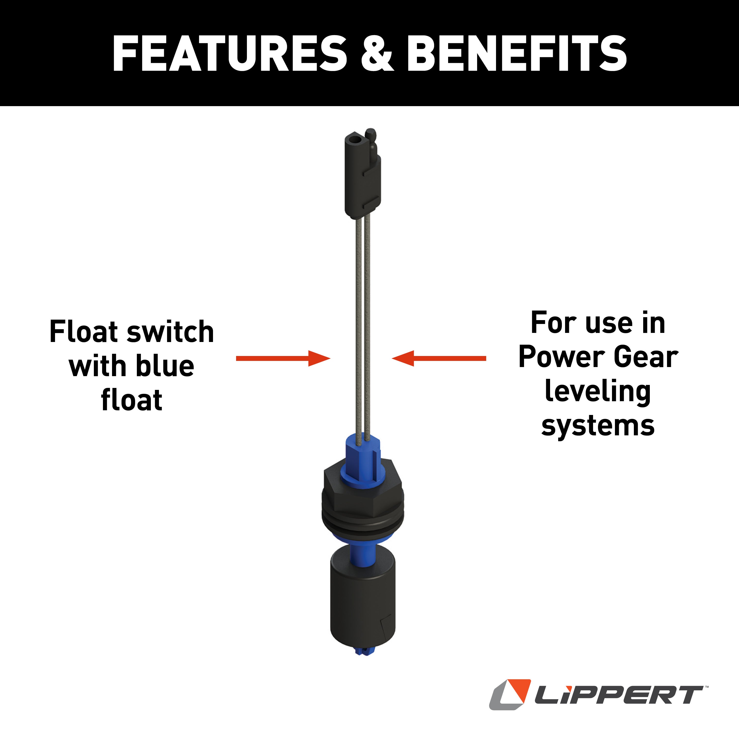 Lippert - Horizontal Fluid Sensor (Trailer Connector With Blue Float) - Power Gear Leveling - Image 3