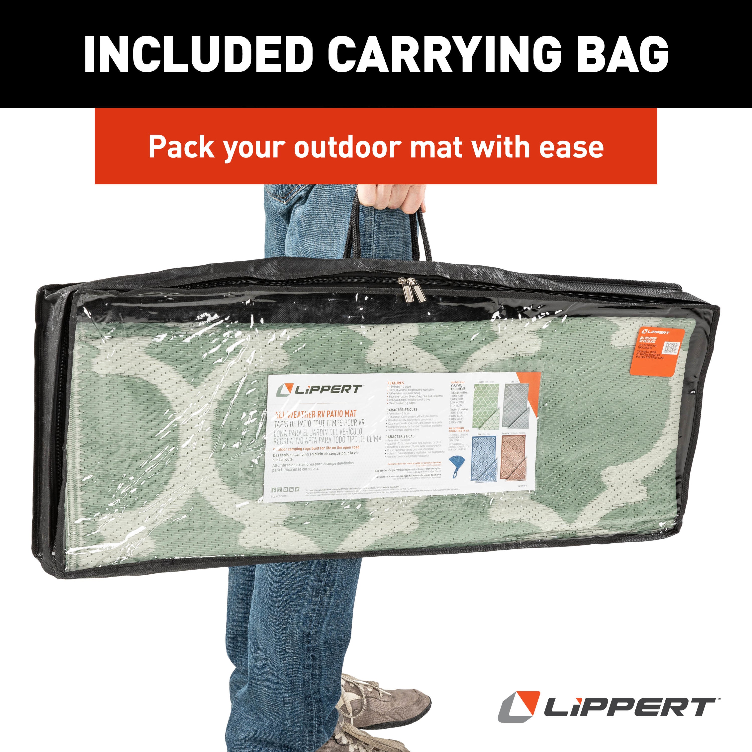 Lippert All Weather Patio Mat - 8' X 12' (Blue) - Image 7