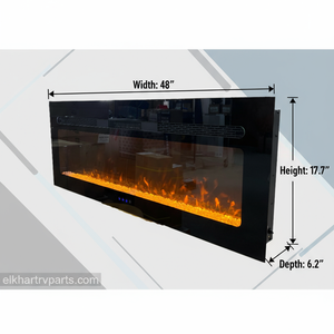 Covenant 48" Electric RV Fireplace with Crystals and Remote Control LFP48-CT WD914-48FT