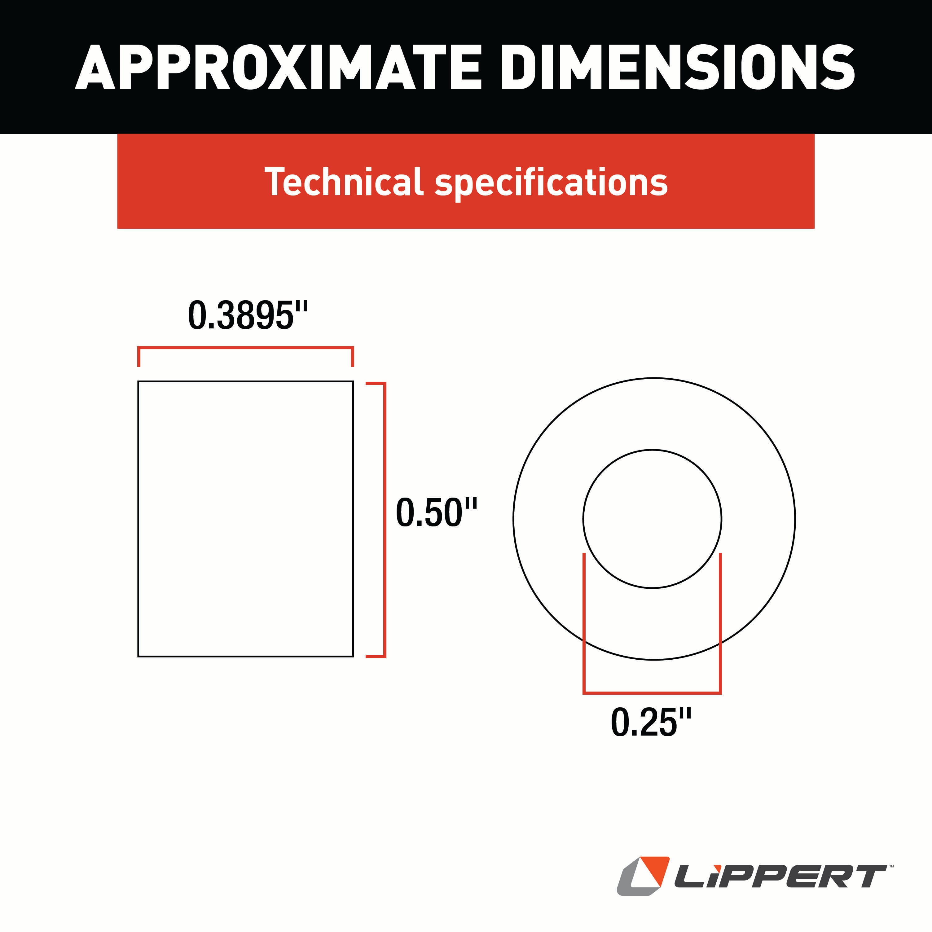 Lippert Coach Step Replacement Spacer - 1/2" Od X 1/4" Id #128958 - Image 2