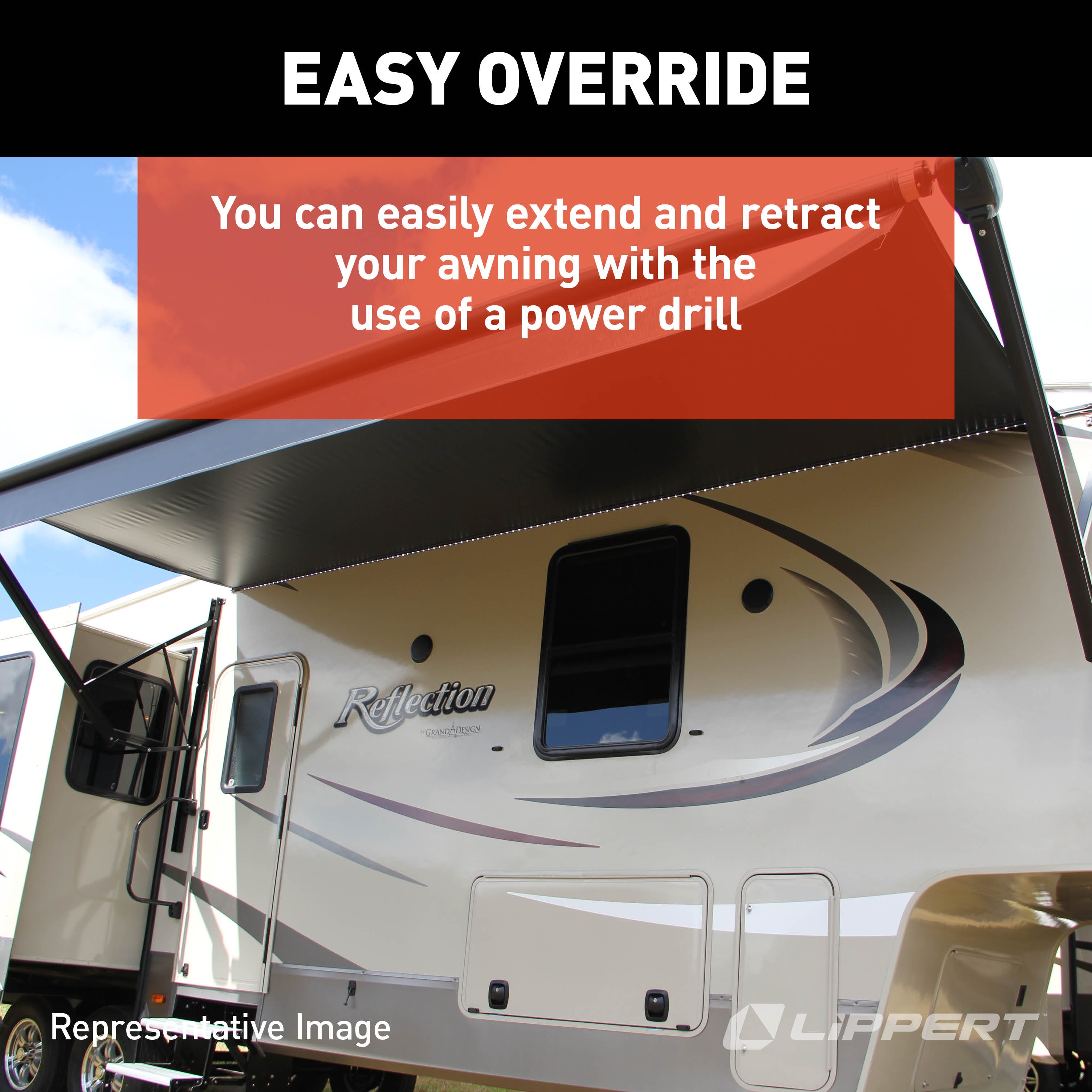 Solera Speaker Head Power Hardware Kit For Flat Awnings (69" Arms) Black #351396 - Image 3