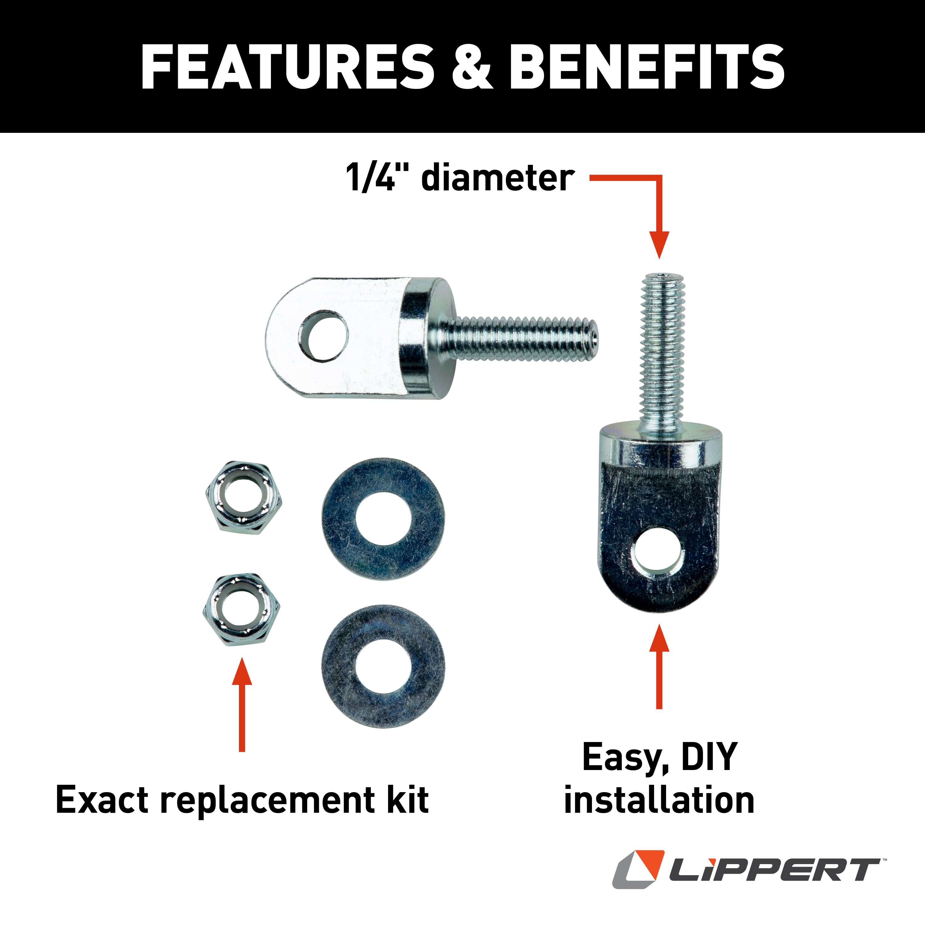 Lippert - Jt'S Strong Arm Rv Jack Stabilizer Swing Bolt Kit - 1-1/4" #314595 - Image 4
