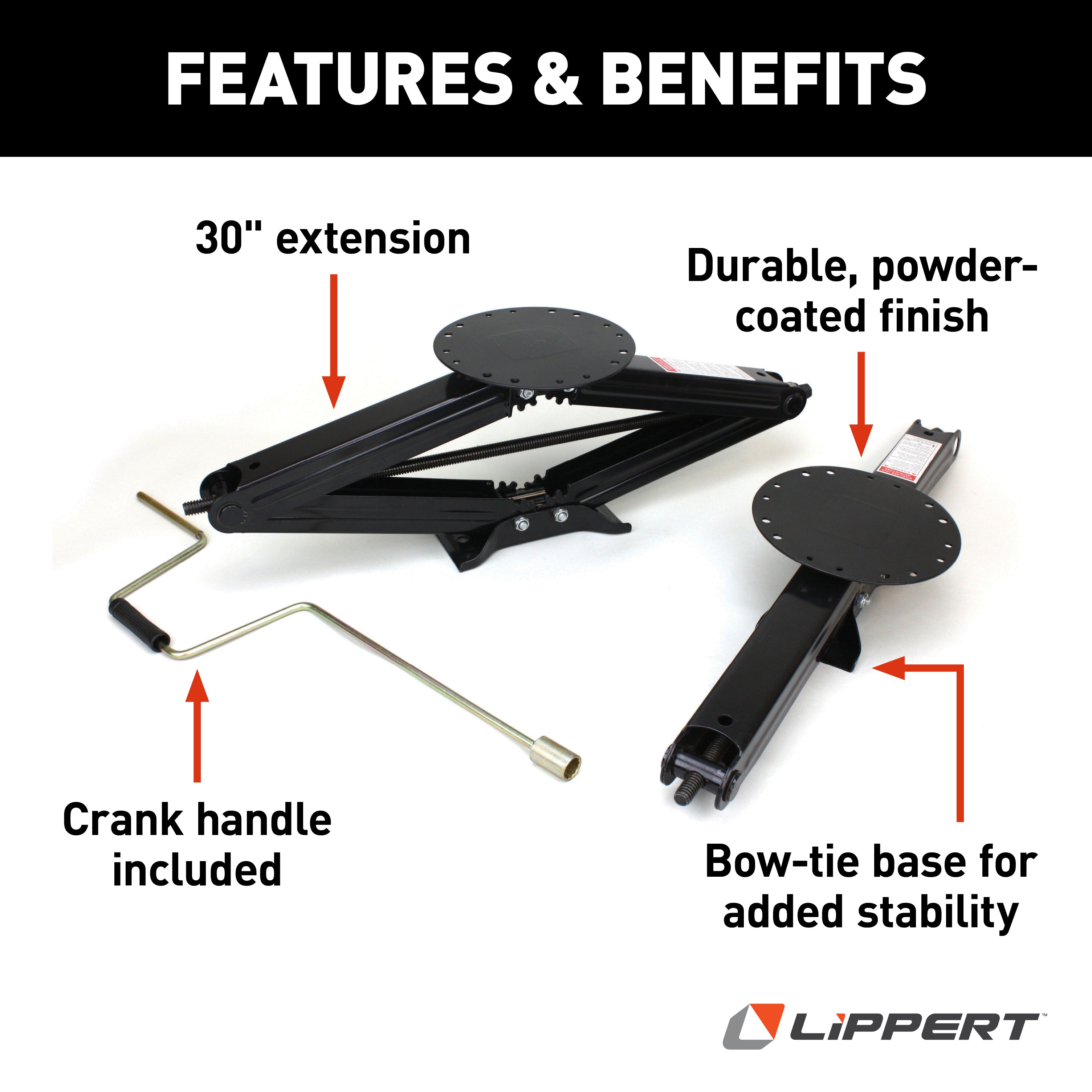 Lippert Manual Rv Scissor Jack Kit - 30" (2-Pack) #285344 - Image 3