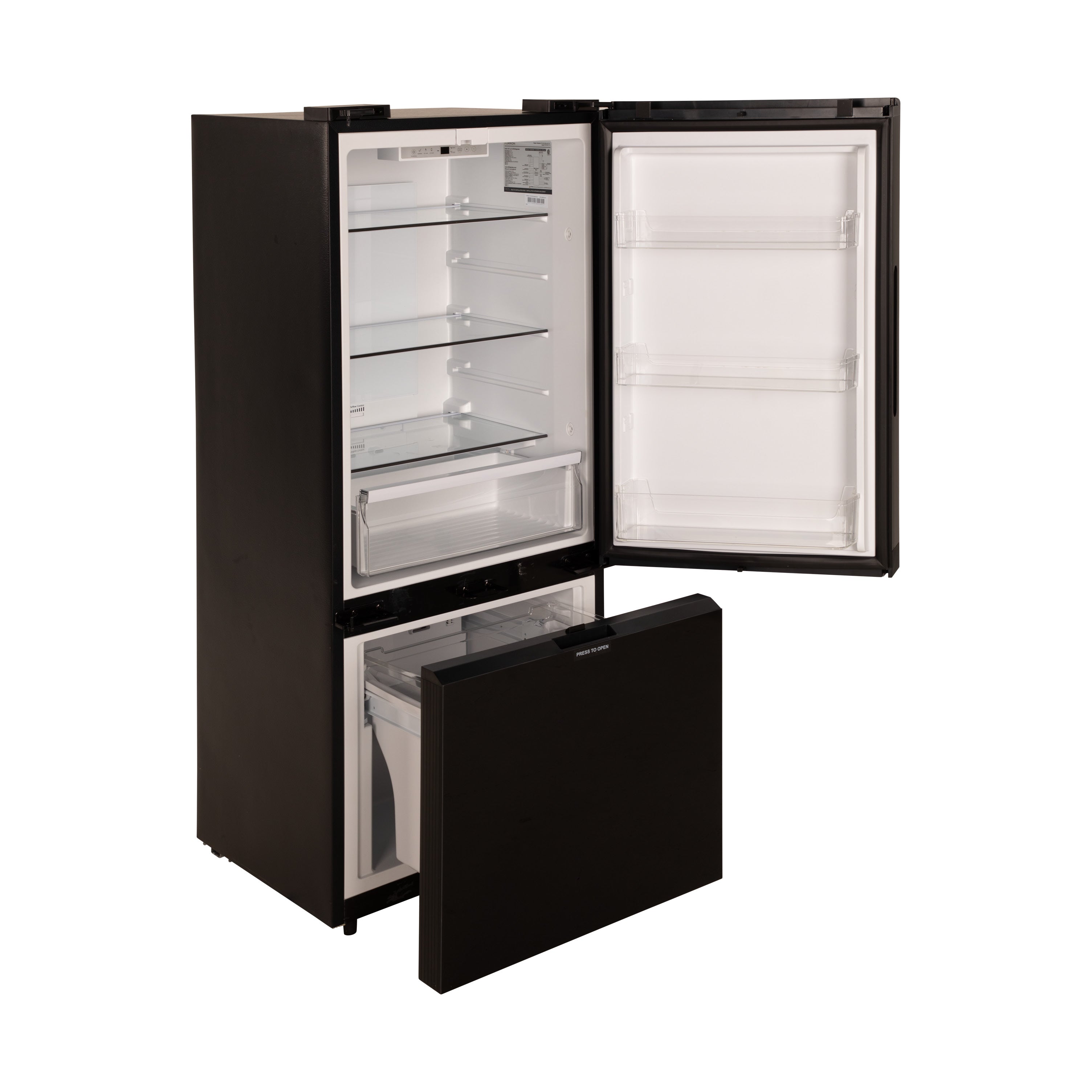 Furrion Rv Refrigerator - 12V, 10.7 Cu. Ft., Dual Swing Doors, Bottom Drawer Freezer, Black Glass Finish #Fcr10Dcgba-Bg-Ds - Image 7