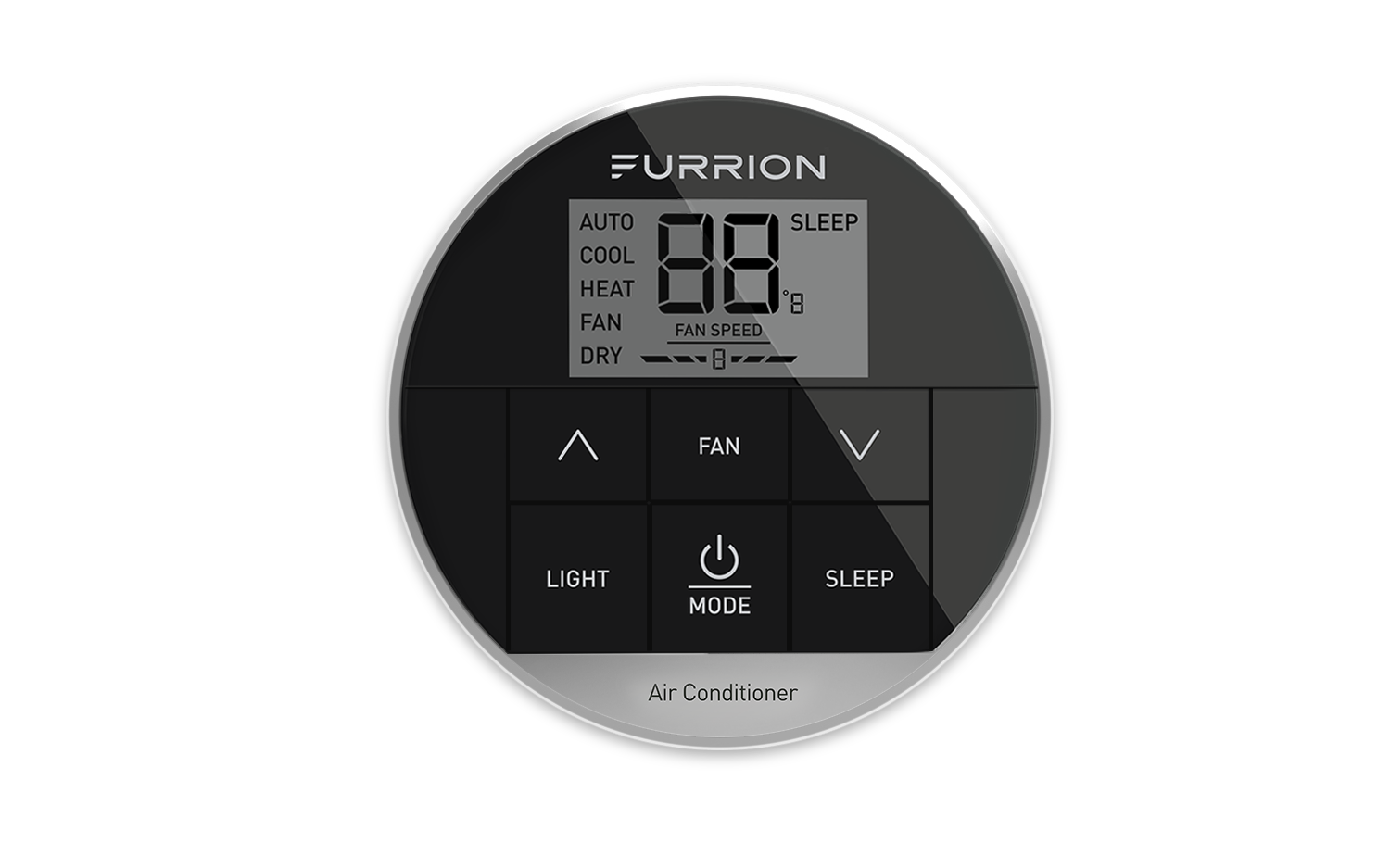Furrion Chill Cube Single-Zone Basic Backlit Led Wall Thermostat - Black, 2 Fan Speeds (R32) #FACW10ESSA2-BL-AM