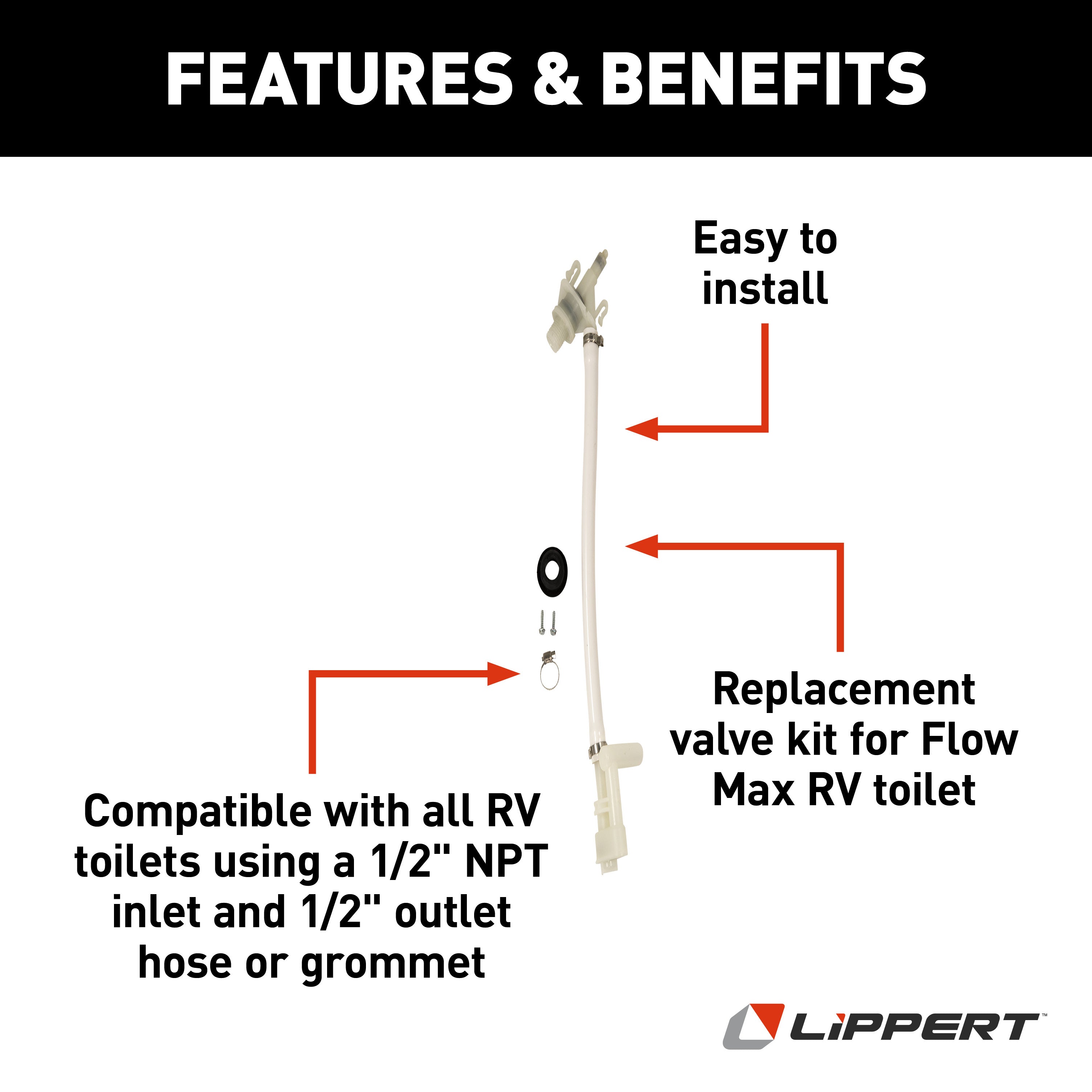 Lippert - Flow Max Replacement Rv Toilet Valve Kit - Image 2