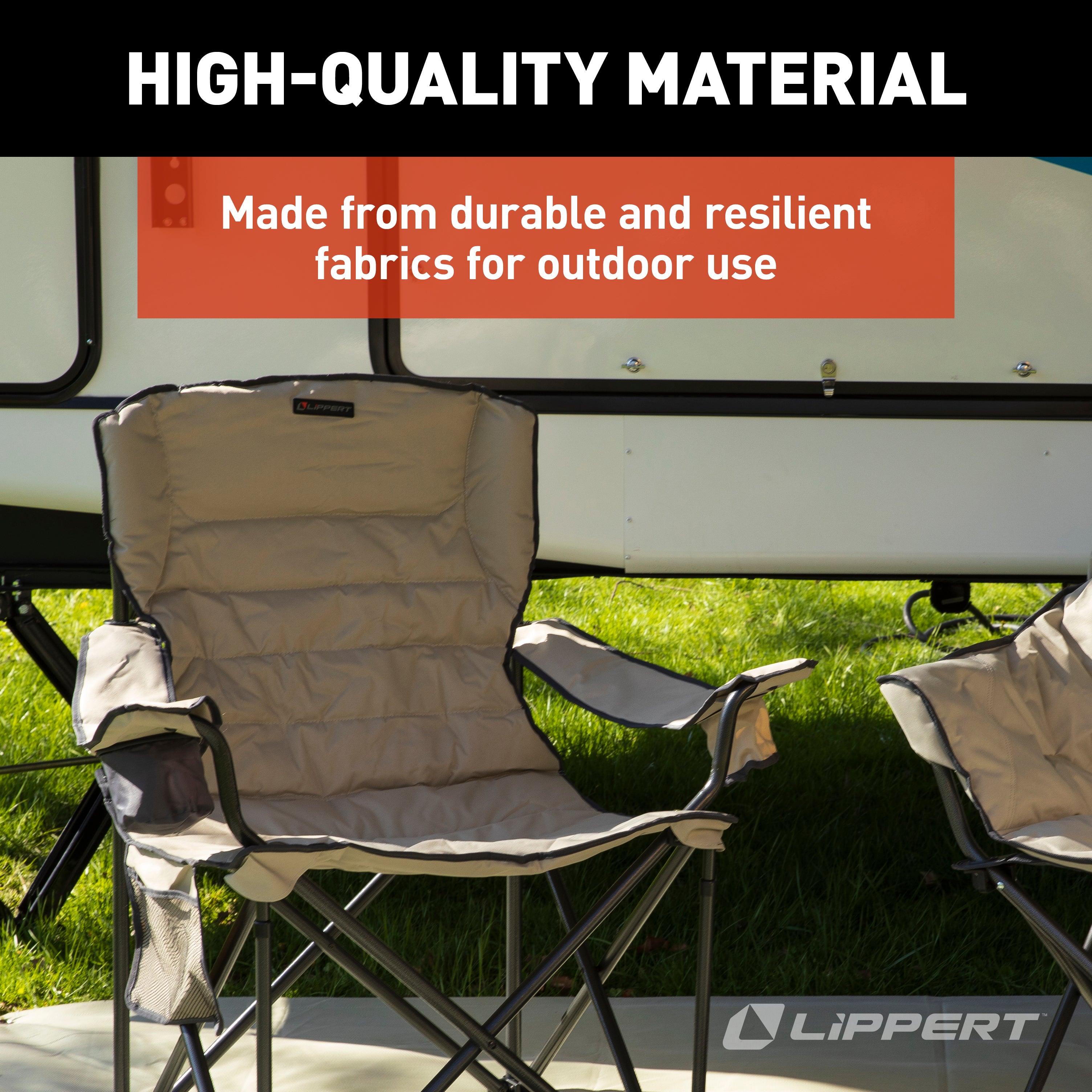 Lippert Campfire Deluxe Folding Chair - Sand #2022114819 - Image 4