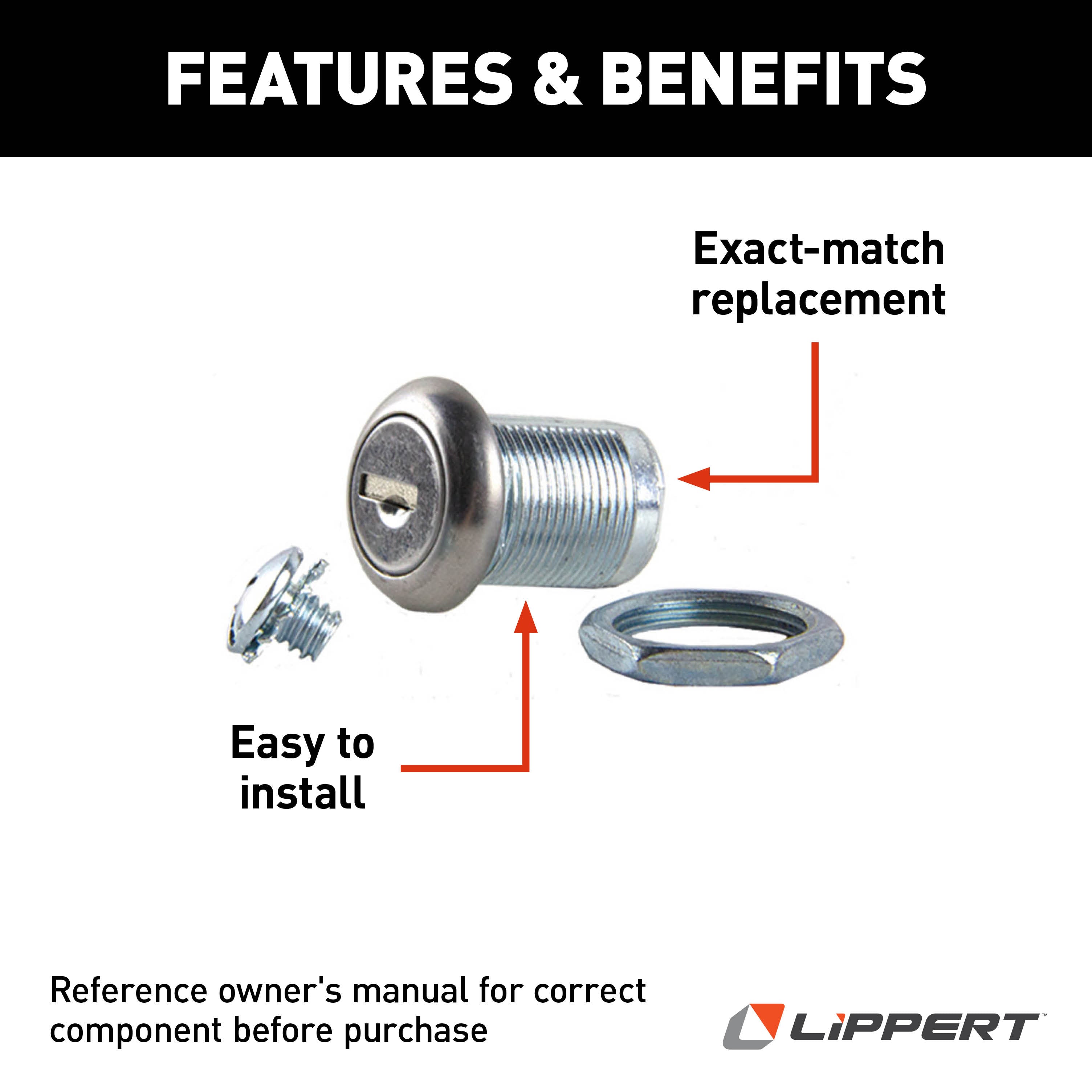Lippert Rv Baggage Door Key Lock - 7/8" #213114 - Image 3