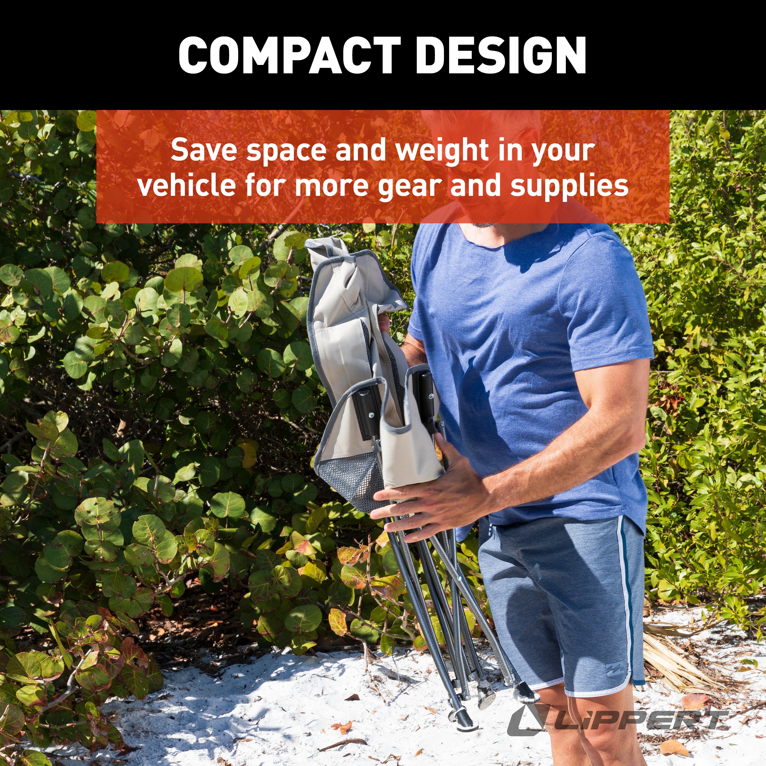 Lippert Baja Compact Camping Chair - Sand - Image 3