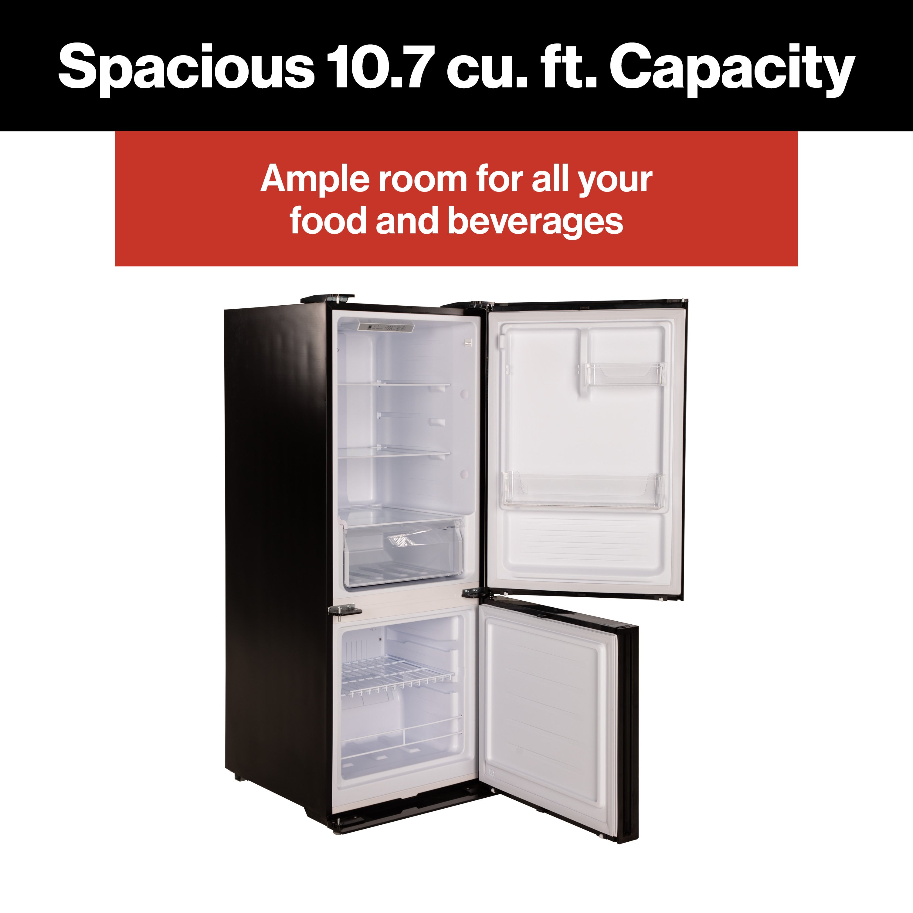 Furrion Rv Refrigerator - 12V, 10.7 Cu. Ft., Dual Swing Doors, Bottom Door Freezer, Stainless Steel Glass Finish #Fcr11Dcgba-Sg-Ds - Image 4