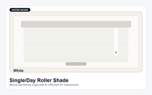 United Shade Custom Single / Day Roller Shades for RV Windows