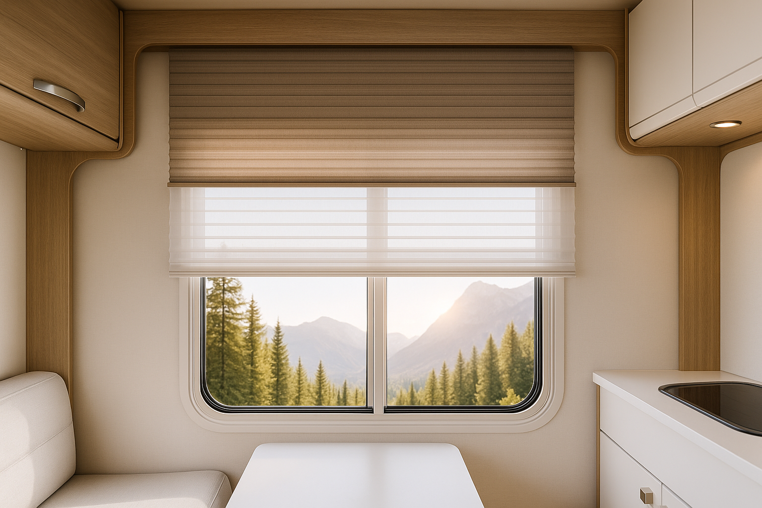 United Pleated Day/Night Shade - Black night fabric