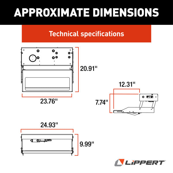 Lippert - Kwikee 28 Series Electric Step Assembly Frame #908028000