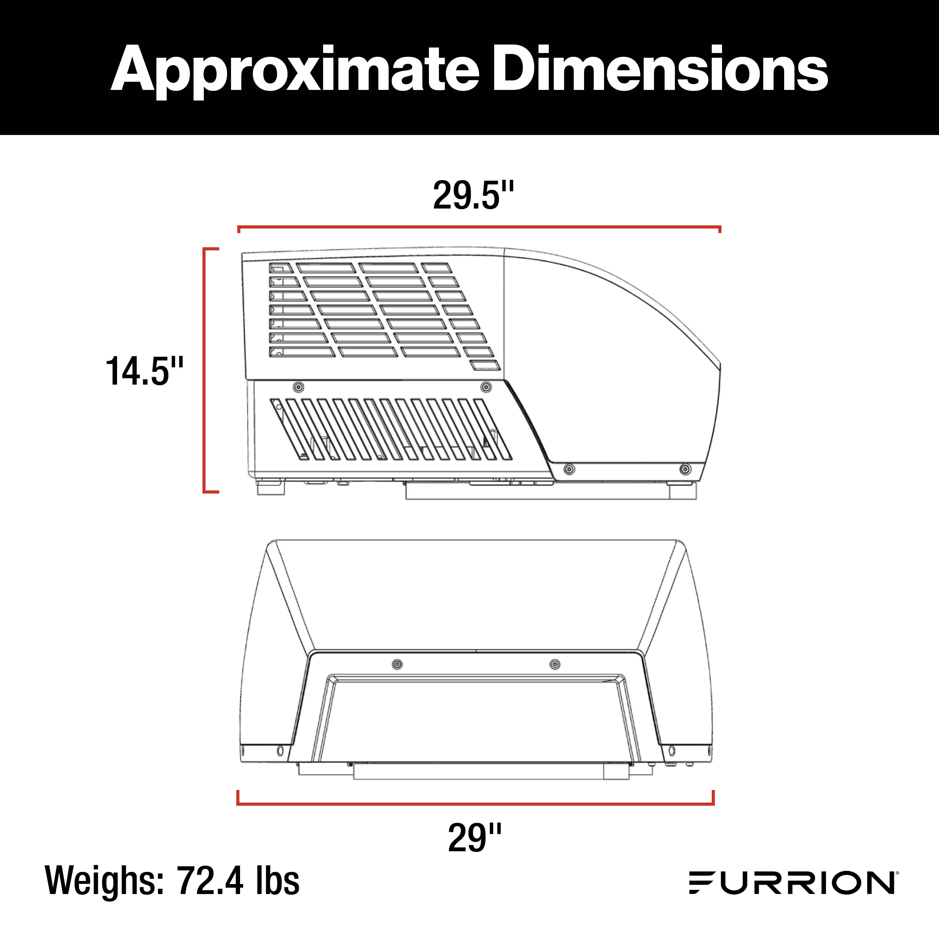 Furrion® - Chill® Cube Variable Speed RV Rooftop Air Conditioner - 18K BTU with Heat Pump - Black, Non-Ducted - 27.5" x 27.5" x 11.5" - #2025008217