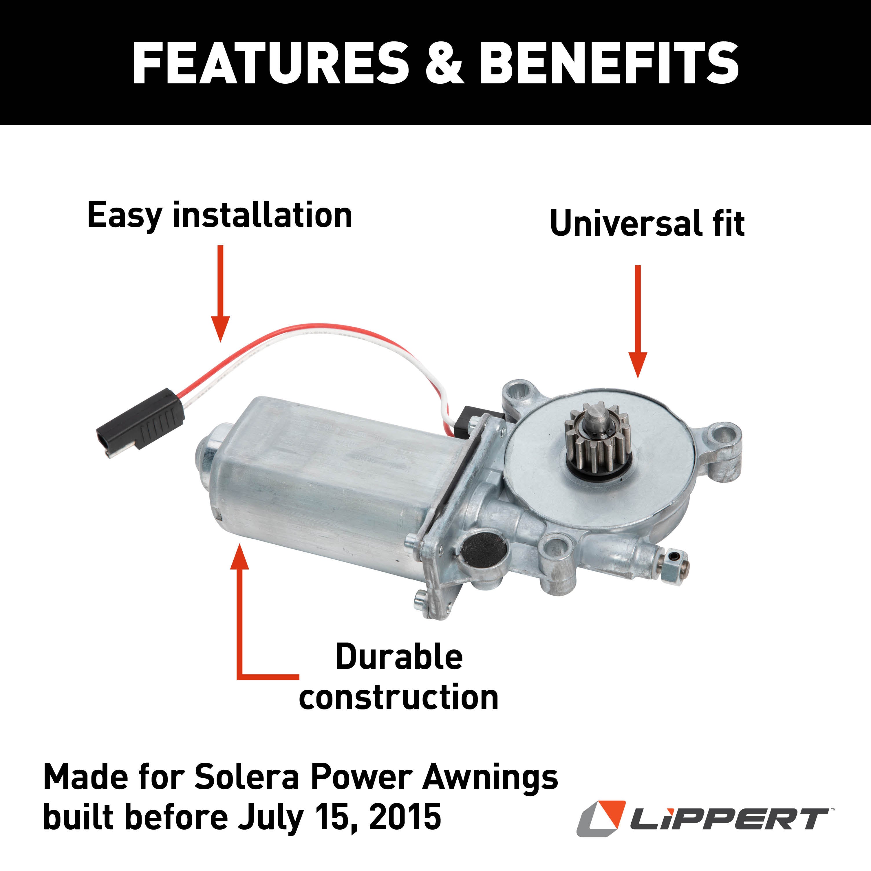 Solera Replacement Motor With Single 2-Way Connector For Solera Power Awnings #373566 - Image 3