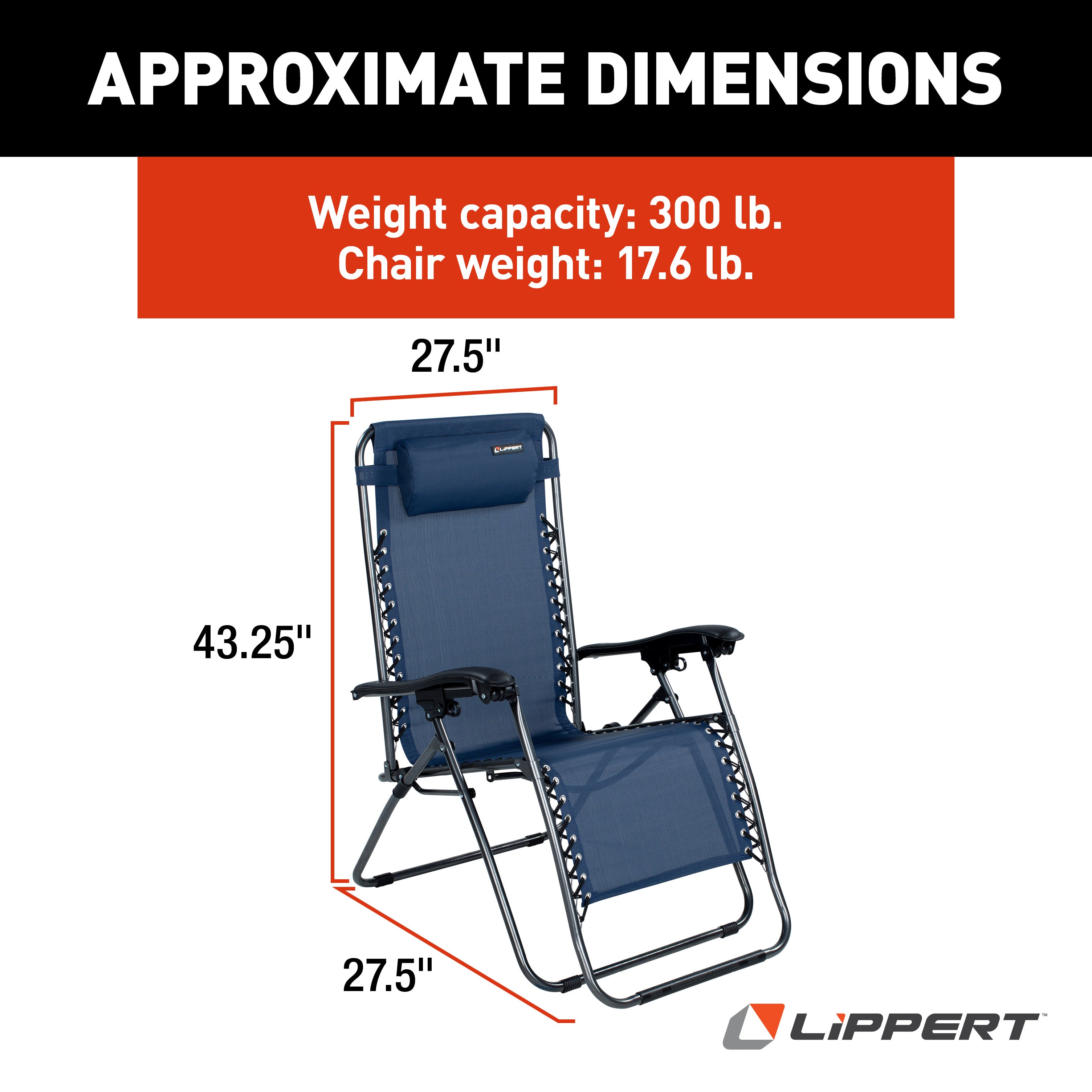 Stargazer Xl Zero-Gravity Chair - Navy - Lippert | OEM RV Part