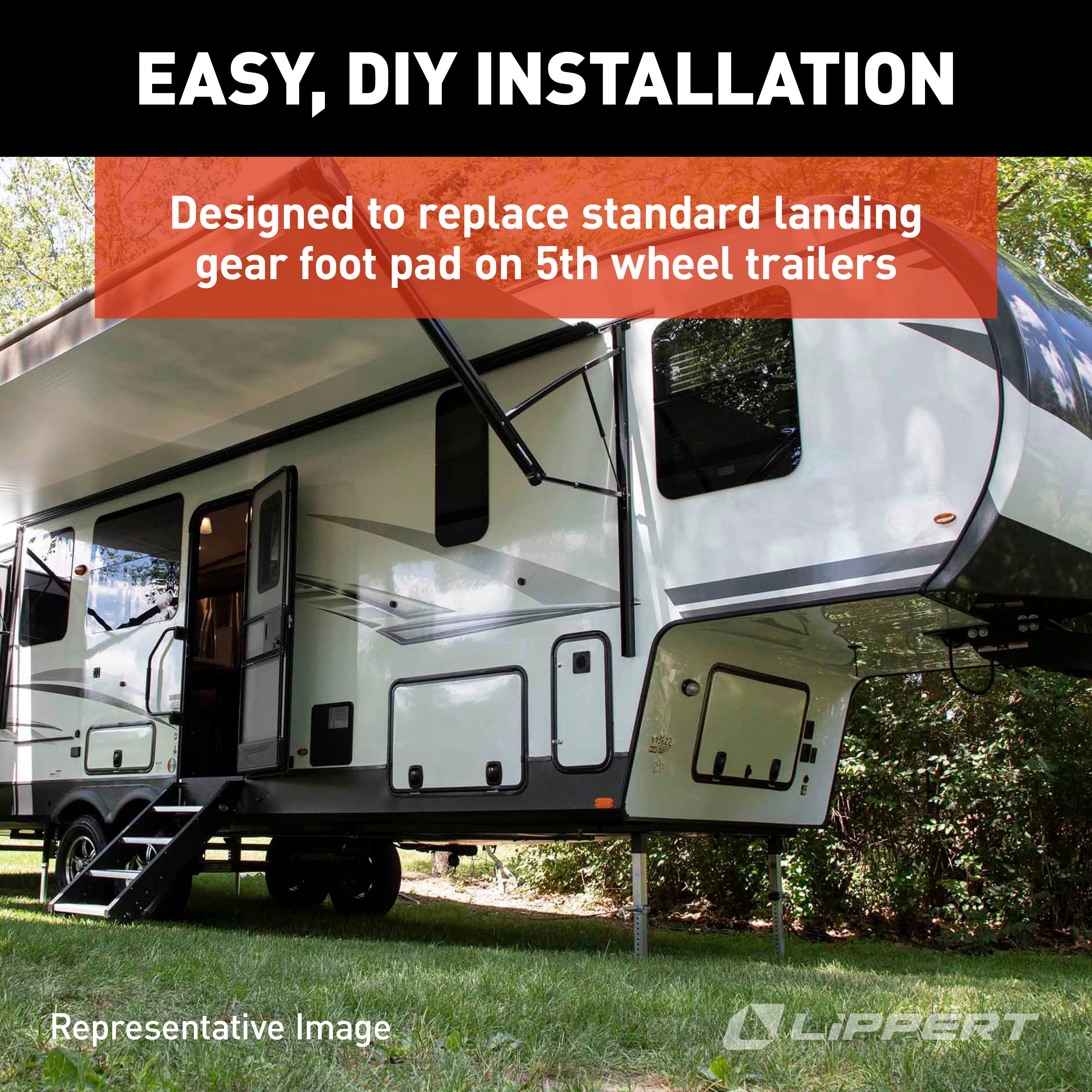 Lippert Replacement Standard 5Th Wheel Landing Gear Foot Pad - 5" X 8" #119225 - Image 4