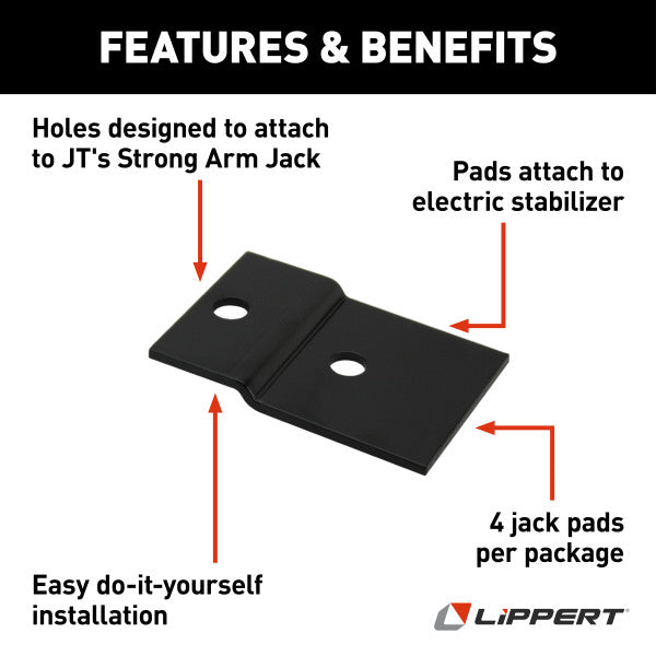 Lippert - Jt'S Strong Arm Electric RV Stabilizer Jack Pad Adapter Kit #314597