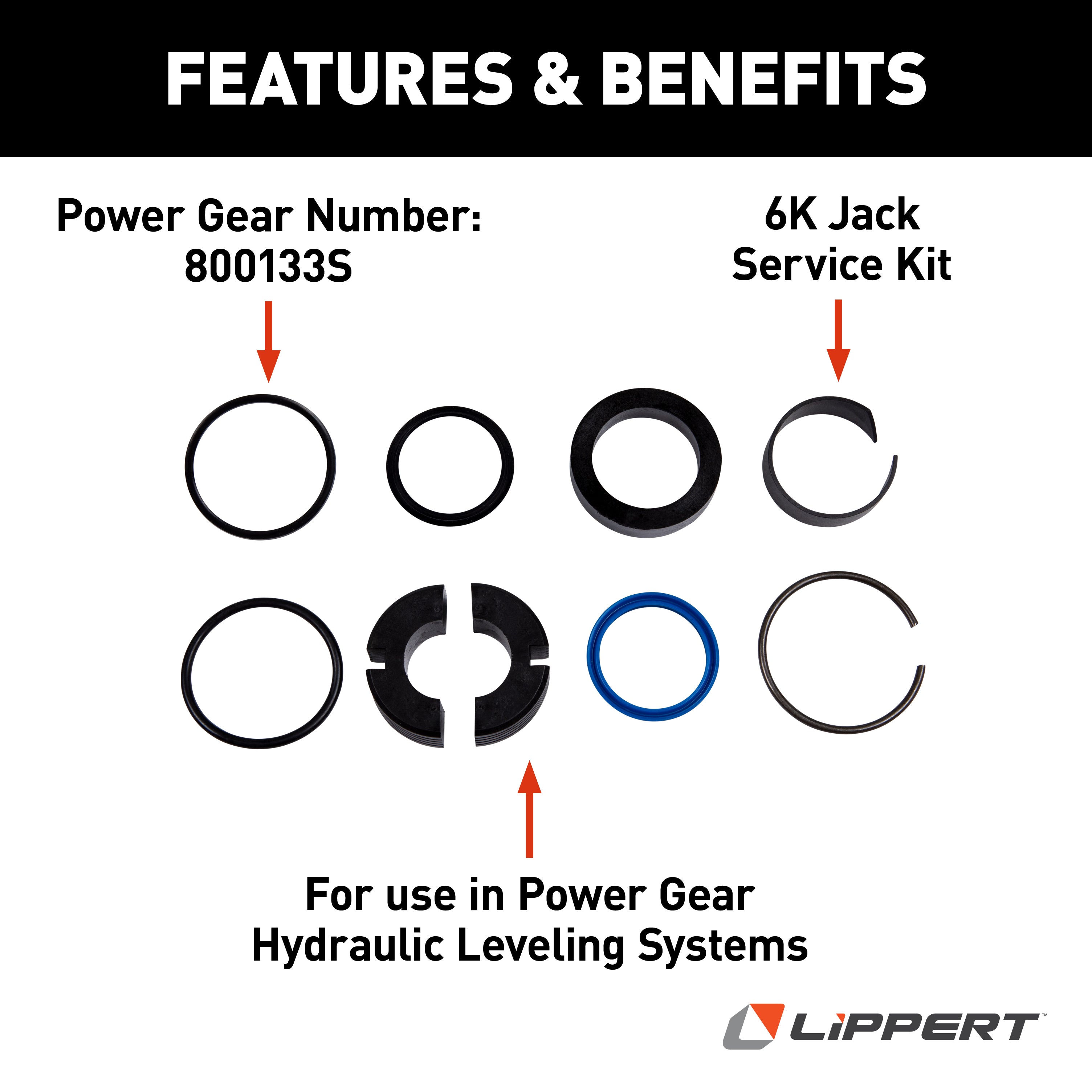 Lippert - 6K Jack Service Kit With Retain Clip - Image 2