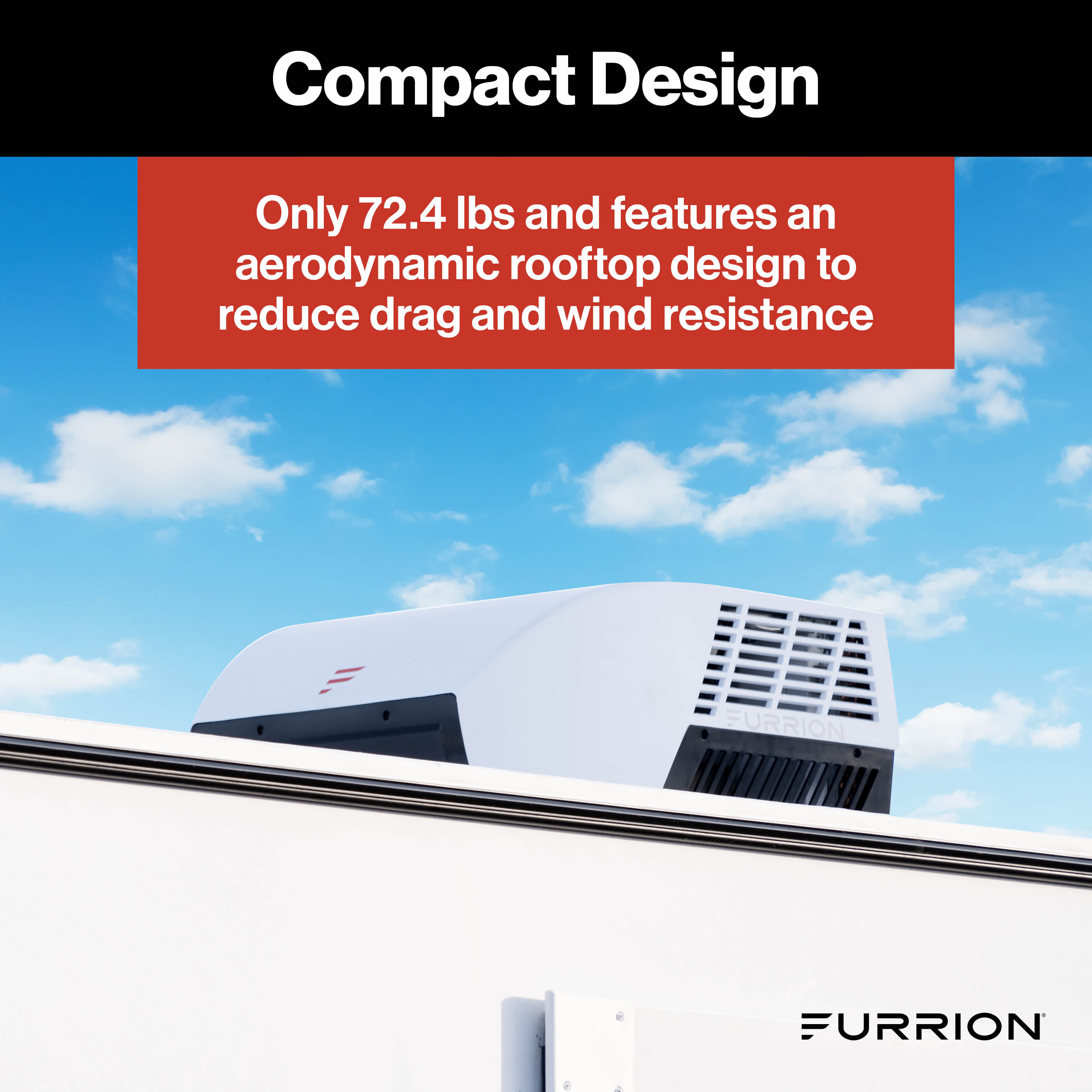 Furrion® - Chill® Cube Variable Speed RV Rooftop Air Conditioner - 18K BTU with Heat Pump - Non-Ducted - 27.5" x 27.5" x 11.5" - #2025008214