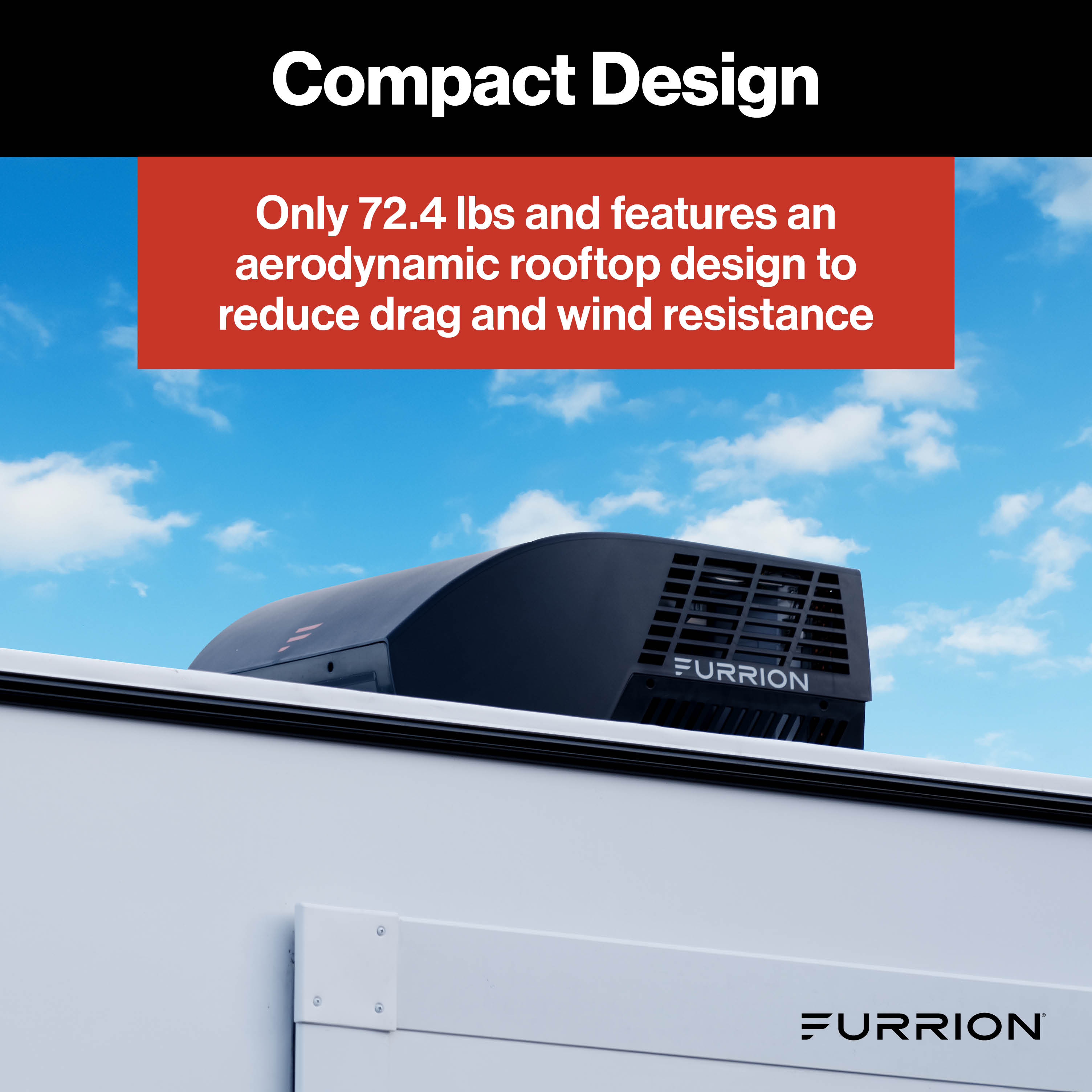 Furrion® - Chill® Cube Variable Speed RV Rooftop Air Conditioner - 18,000 BTU with Heat Pump - Black, Ducted - #2025008215