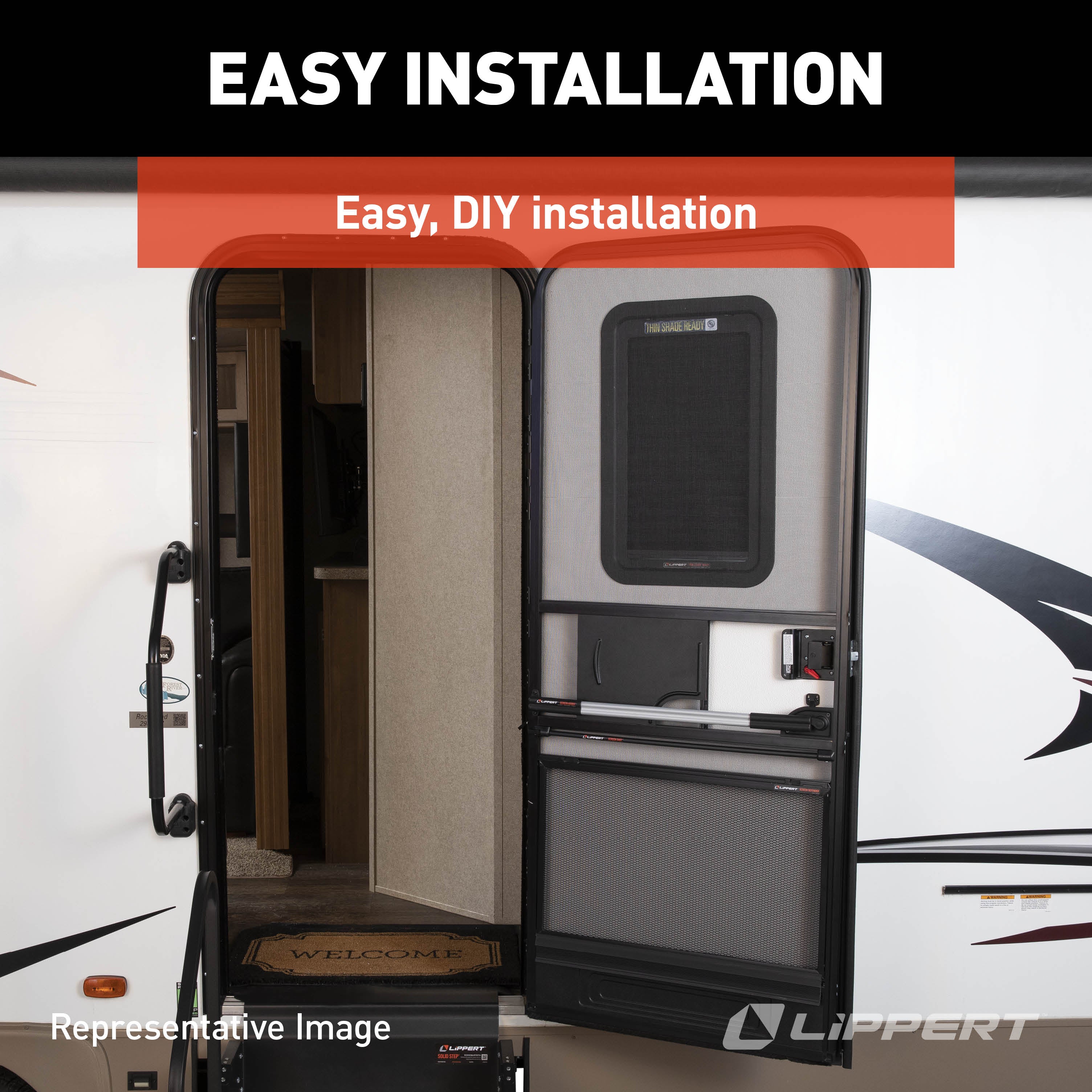 Lippert Motorhome Entry Screen Door Bubble Slider Panel #234101 - Image 4