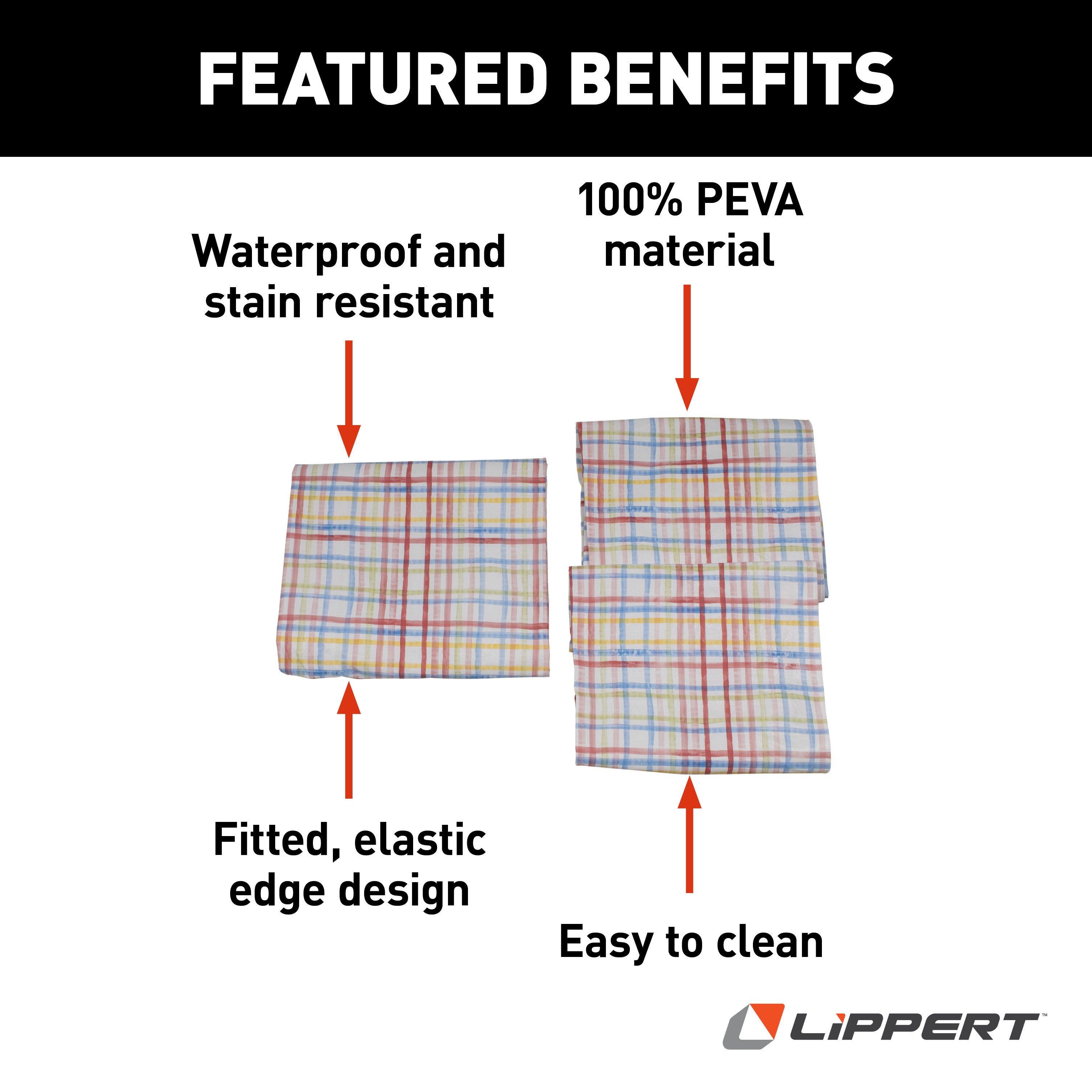 Lippert Vinyl Tablecloth With Bench Covers - Watercolor Plaid #2022107833 - Image 4