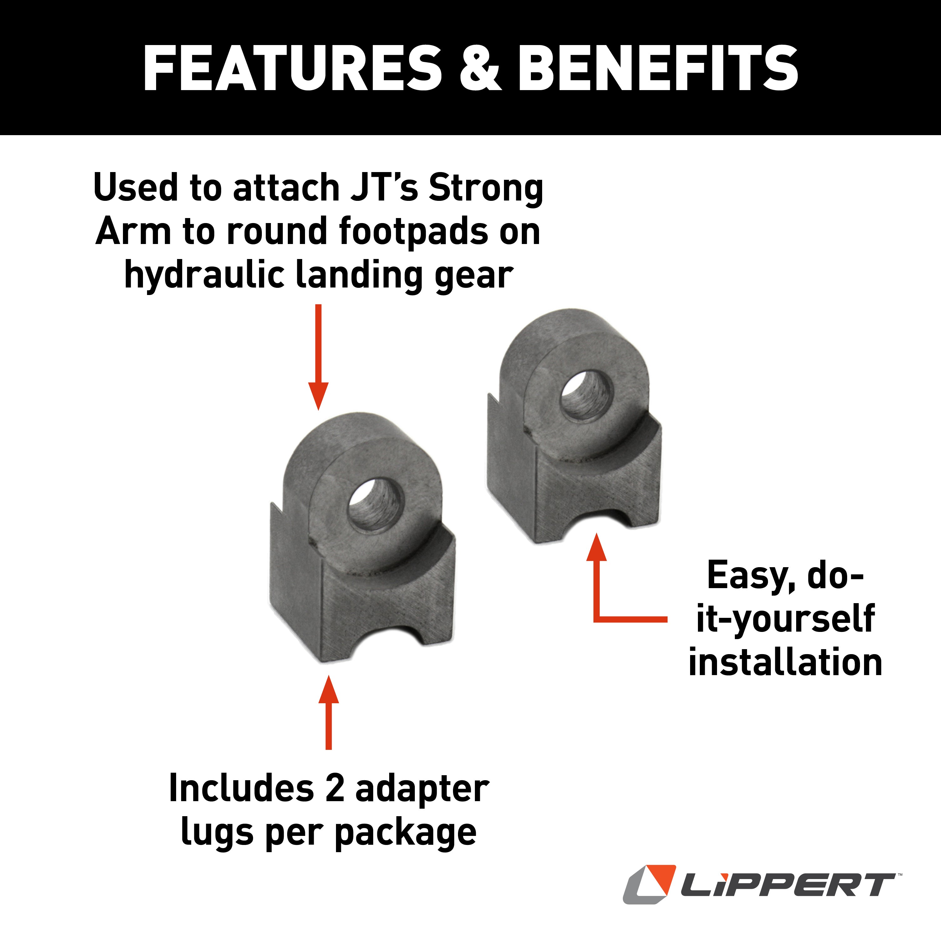 Lippert - Jt'S Strong Arm Rv Jack Stabilizer Adapter Lugs For Hydraulic Jack Pads #314592 - Image 3