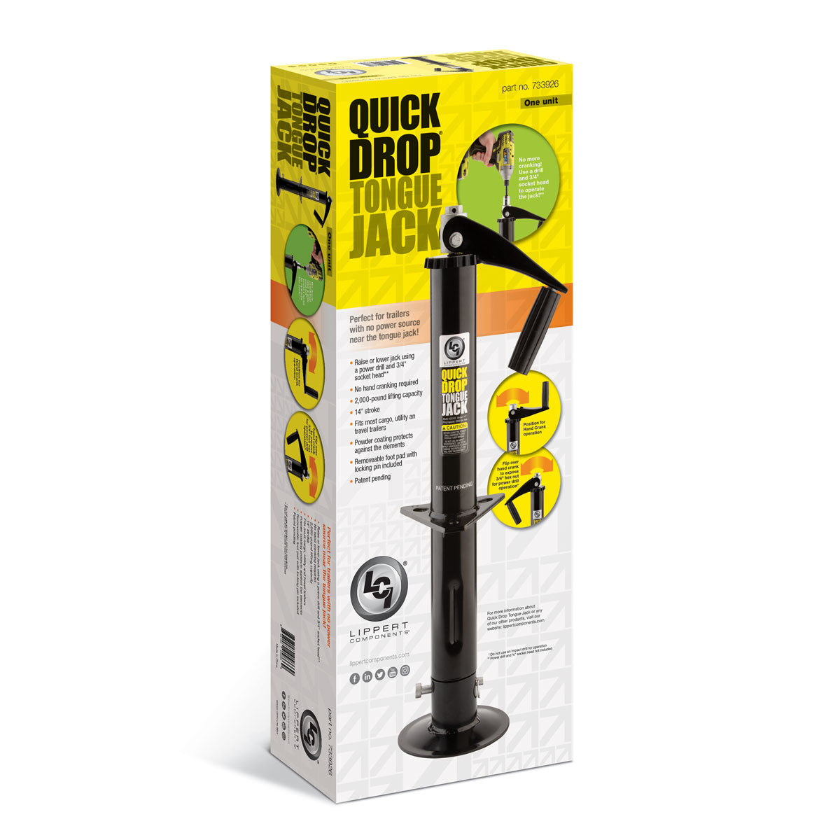 Quick Drop Tongue Jack - Lippert | OEM RV Part