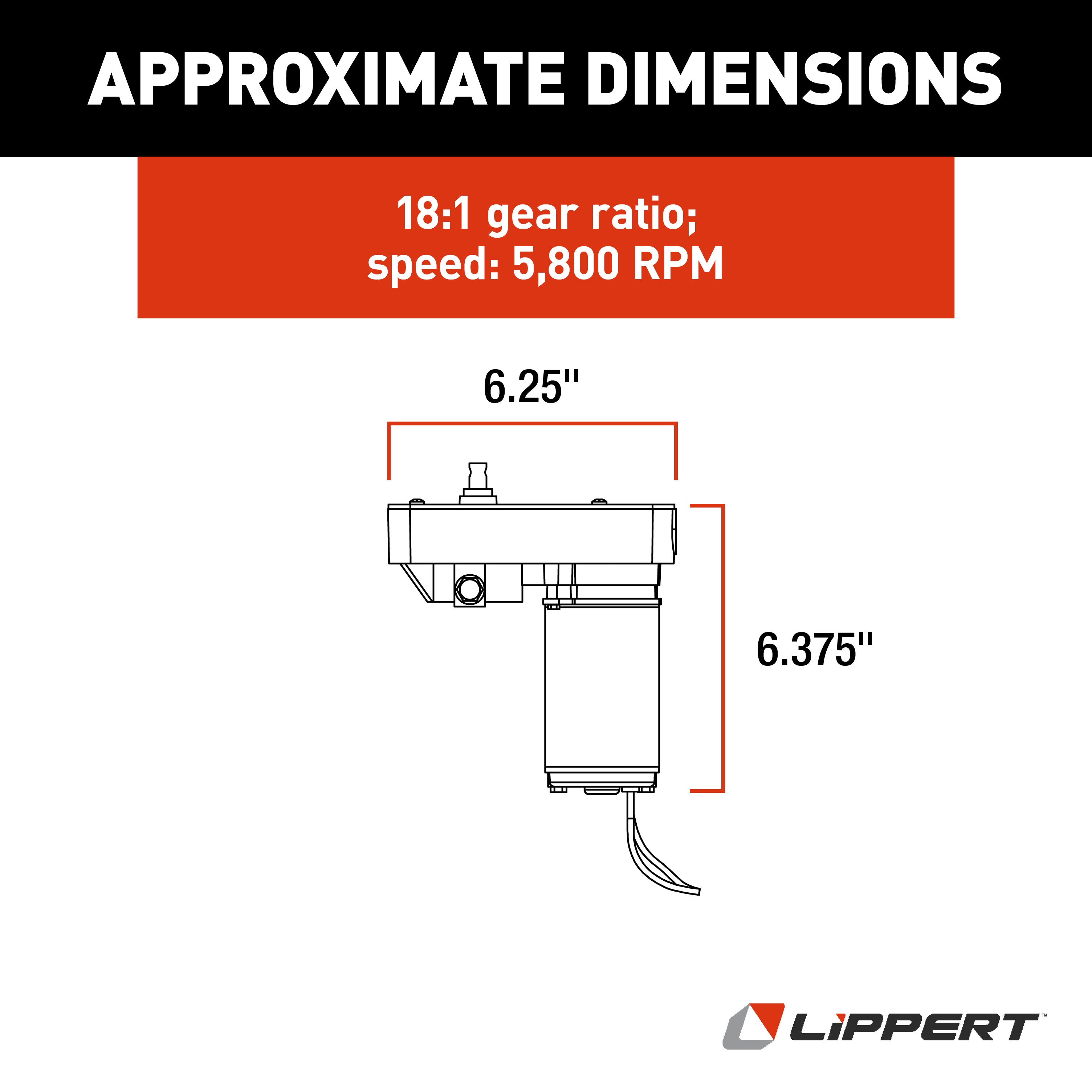 Lippert Replacement Through-Frame Rv Slide-Out Venture Tuson 18:1 Motor #7694597 - Image 3