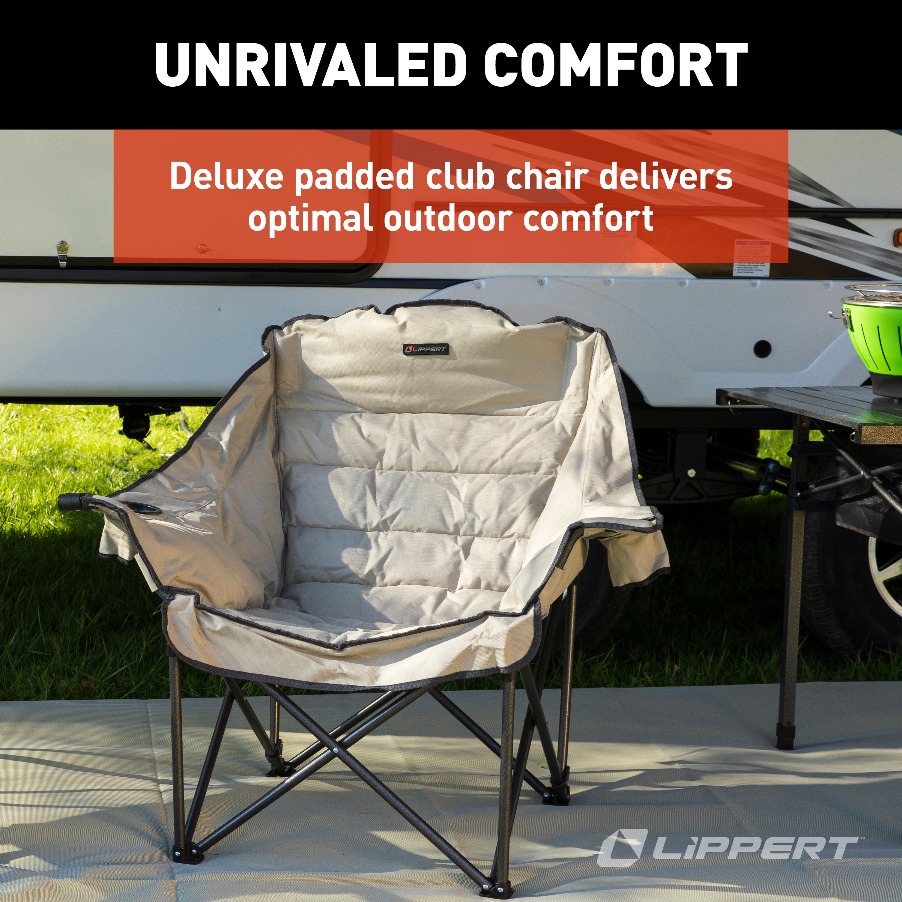 Lippert Big Bear Club Camping Chair - Sand - Image 3