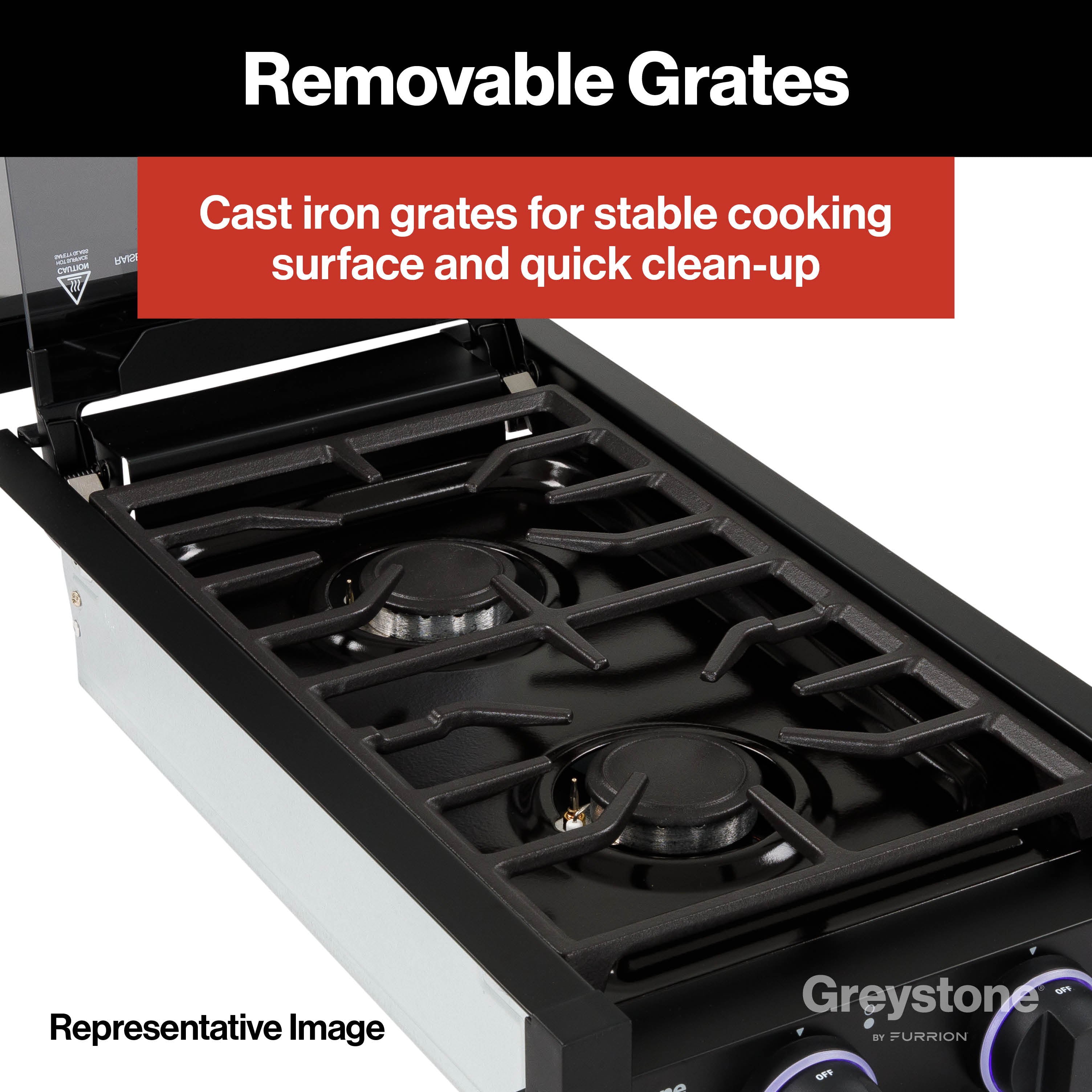 Greystone by Furrion 12 inch 2-burner RV gas cooktop GGH12D2MA1B-BL 2023045680 image 9