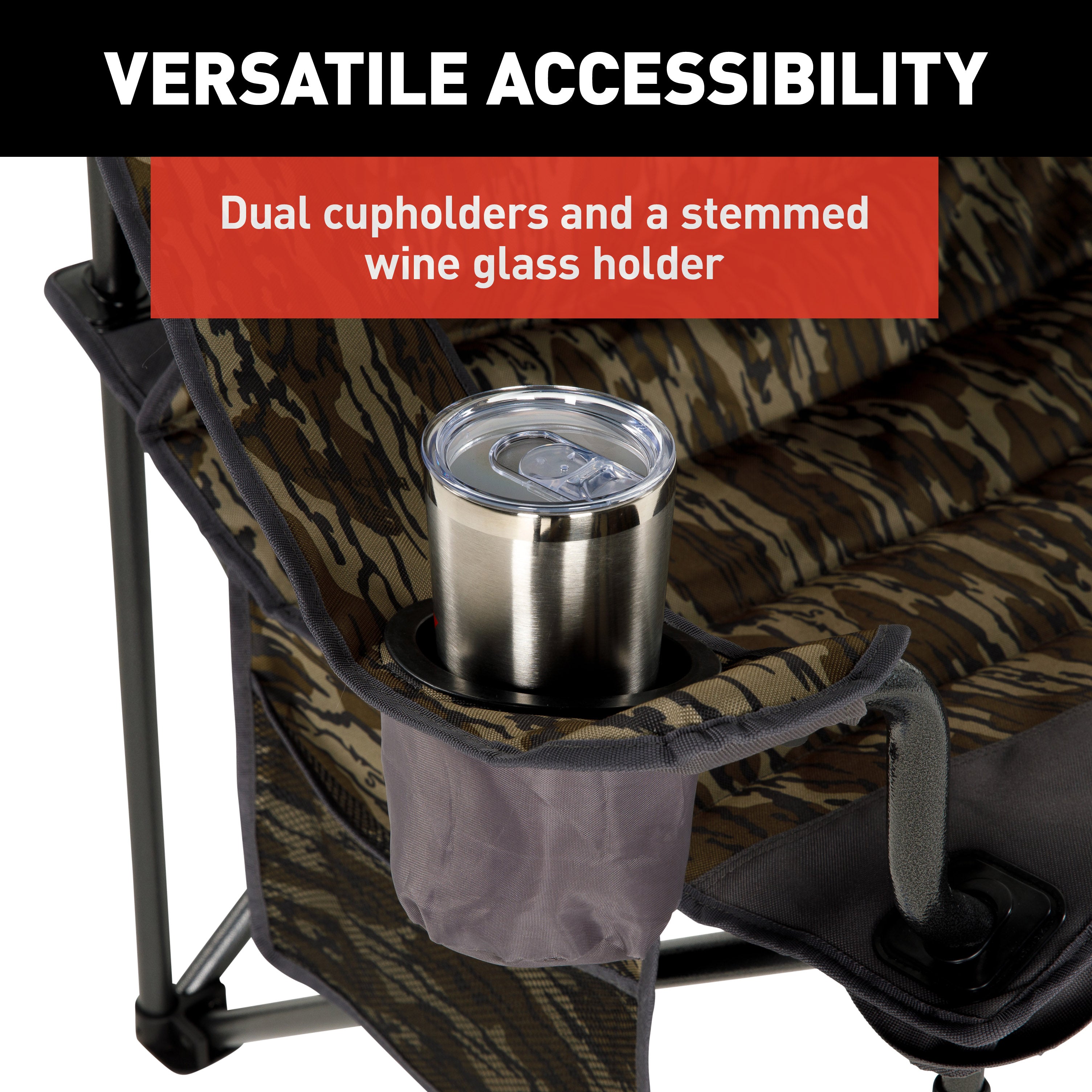 Lippert Campfire Deluxe Folding Chair - Mossy Oak Original Bottomland Camo #2023053729 - Image 4