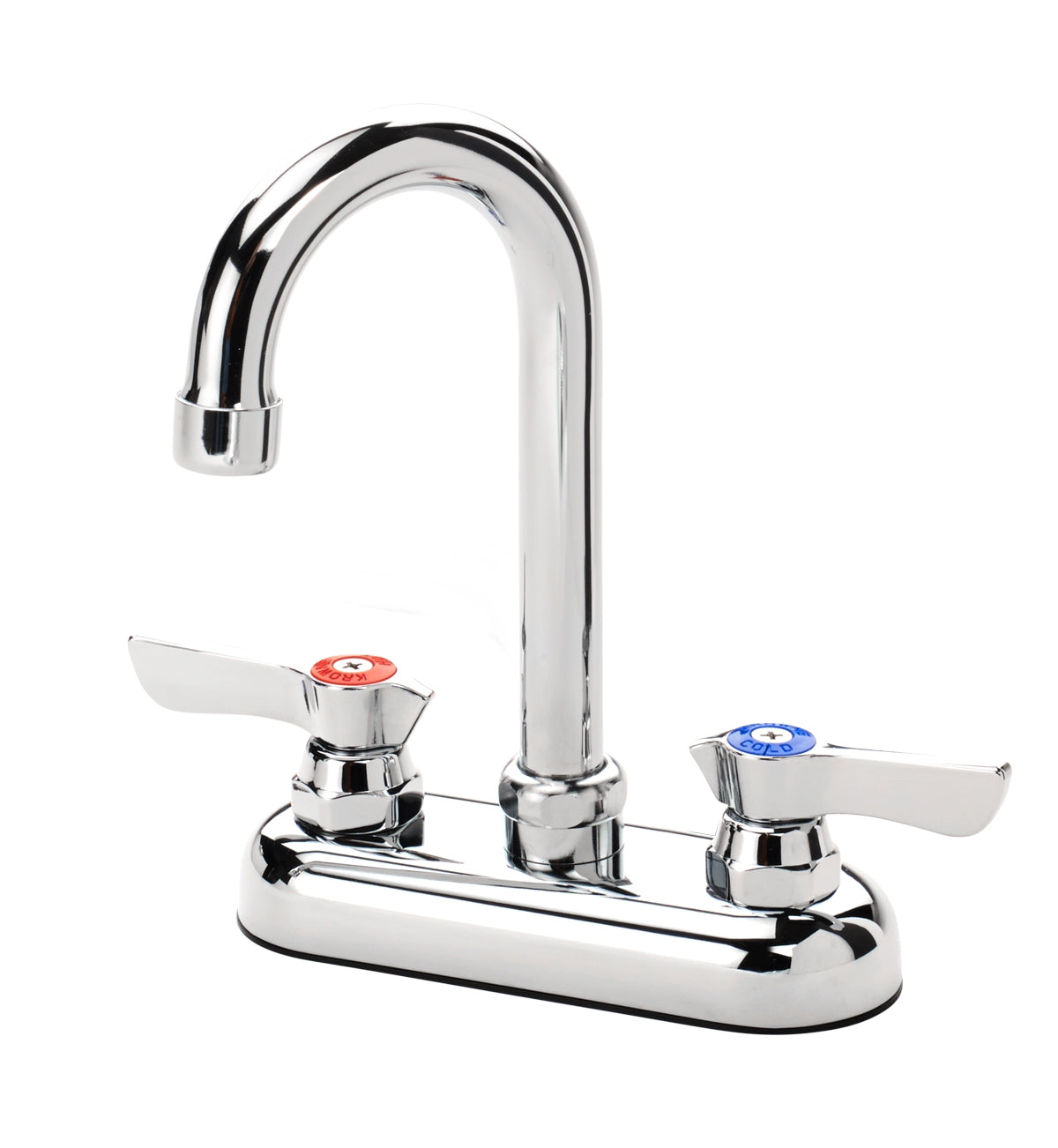 Krowne Silver Series 4" Deck Mount Faucet with 3-1/2" Wide Gooseneck Spout 11-400L