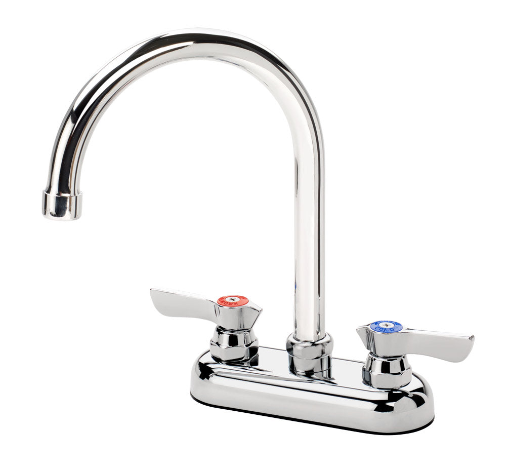 Krowne Silver Series 4" Deck Mount Faucet with 6" Wide Gooseneck Spout 11-401L