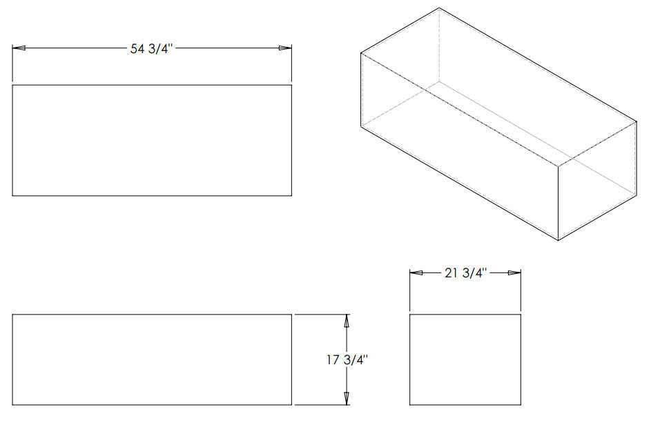86 Gallon RV Water Tank 54 3/4" x 21 3/4" x 17 3/4" EPI 165W Discontinued