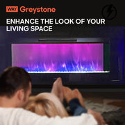 Greystone 40" Black Fireplace with Crystals  2022302421/F40-18A   IN STOCK