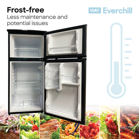 Everchill 4.5 cu ft 12 Volt Refrigerator Stainless Steel Doors w/Black Body  WD-127FDC  IN STOCK