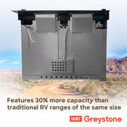 Greystone 17" Stainless or Black 2 in 1 Gas Range, 12 Volt, LP    IN STOCK