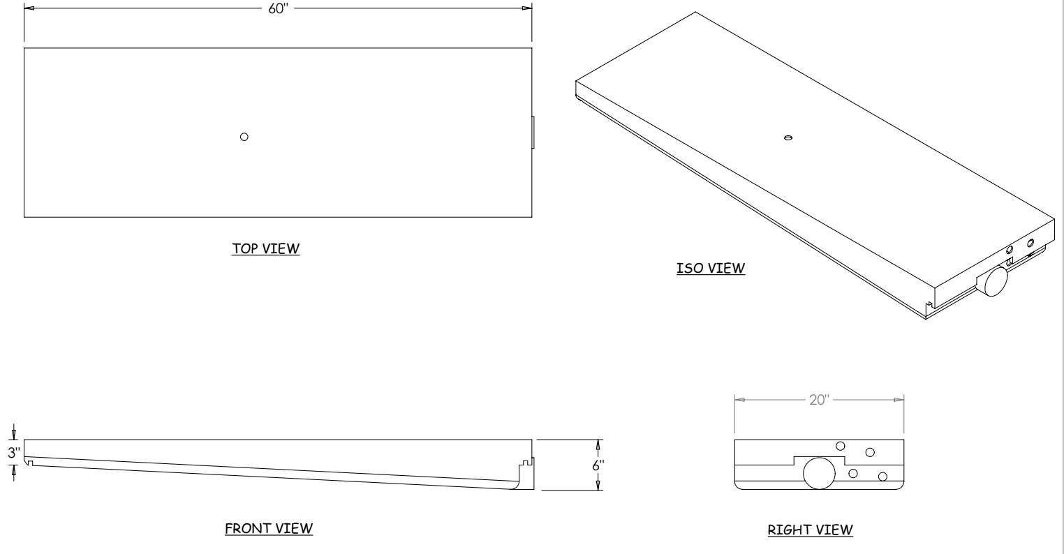 20 Gallon RV Holding Tank 60" x 20" 6" EPI 4478 EPI Discontinued