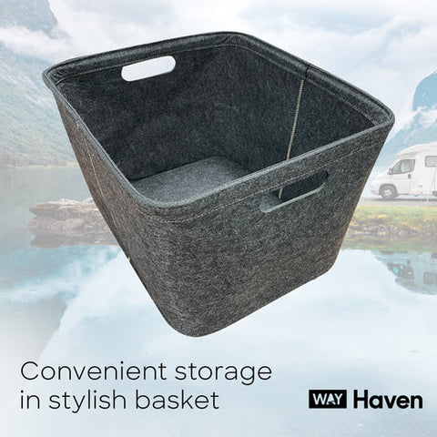Haven Felt Storage Basket, Dark Gray  2022449891/ITM1800047