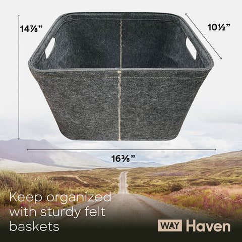 Haven Felt Storage Basket, Dark Gray  2022449891/ITM1800047