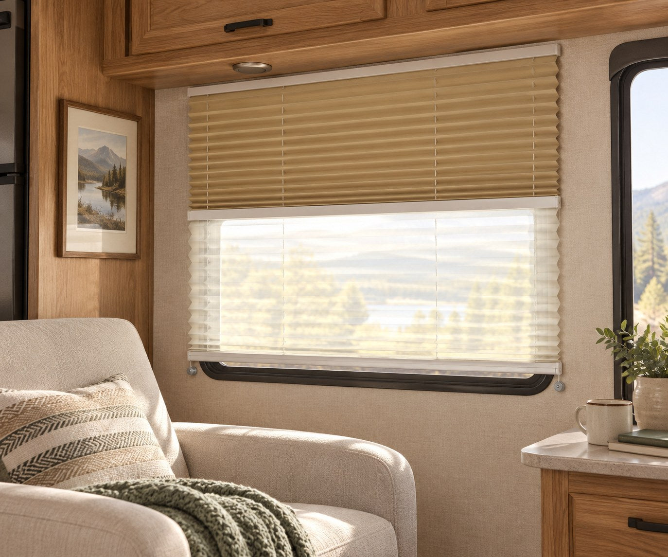 A classic, tailored finish in an illustrated RV interior